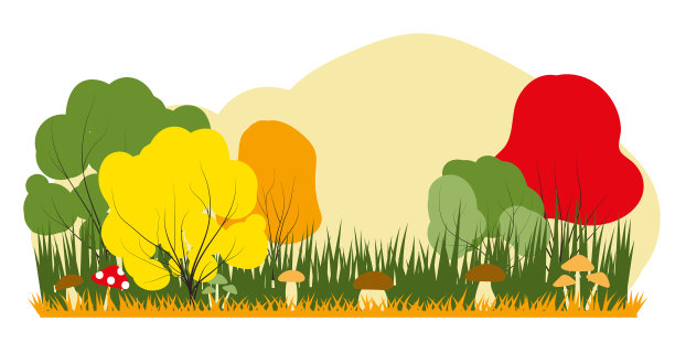 在时尚简约风格的色彩森林秋天图片下载