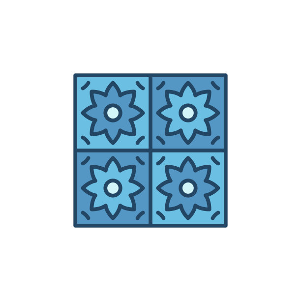 墙砖概念最小的蓝色图标图片下载