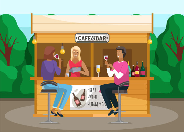 喝咖啡和在街头咖啡馆吃朋友图片下载