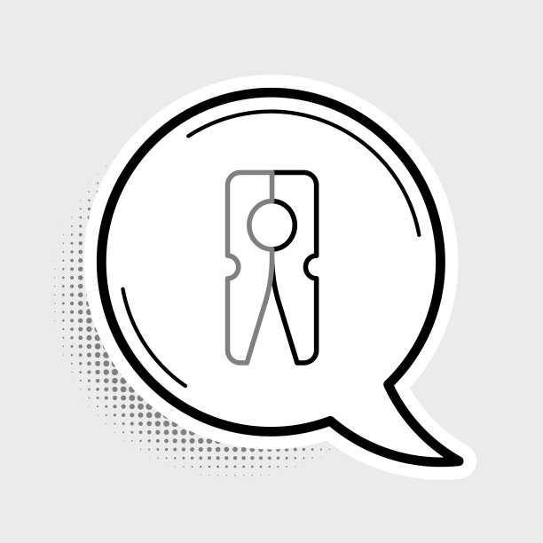 线旧木衣服上的别针图标孤立灰色图片下载