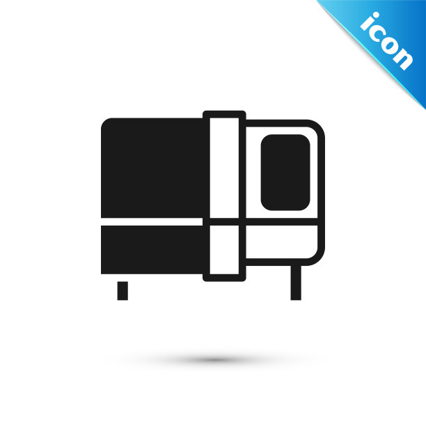 灰色床图标孤立在白色背景图片下载