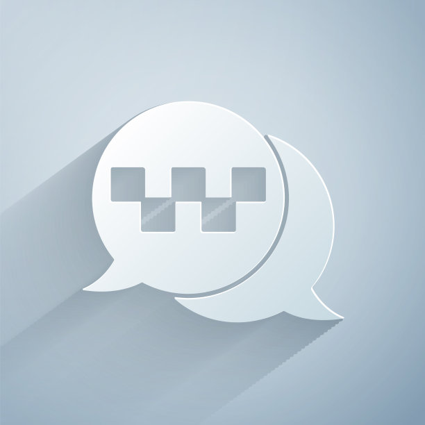 剪纸出租车呼叫电话服务图标图片下载