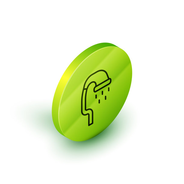 等距线宠物淋浴图标孤立在白色图片下载