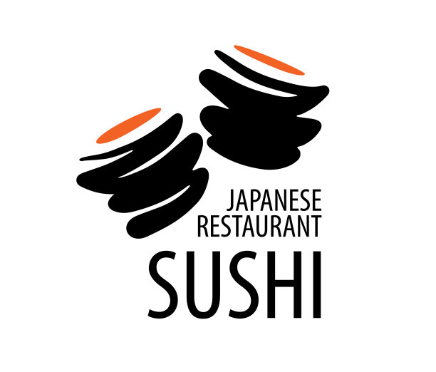 标志日本食物在白色的背景图片下载