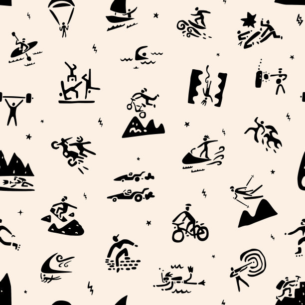 极限运动无缝背景涂鸦图片下载