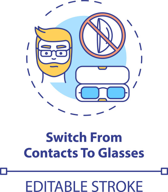 从隐形眼镜切换到眼镜概念图标图片下载