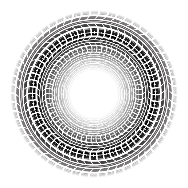 圆形轮胎印，白色背景图片下载