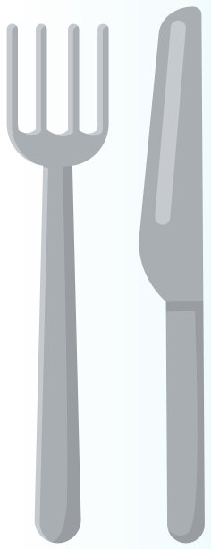 卡通刀叉，不锈钢银图片下载