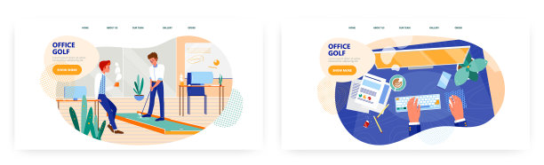 办公室高尔夫登陆页面设计网站横幅图片下载