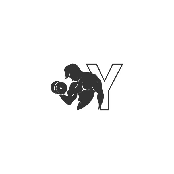 字母y标志图标与一个人持有杠铃图片下载