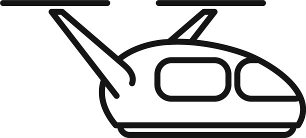 智能无人出租车图标轮廓风格图片下载