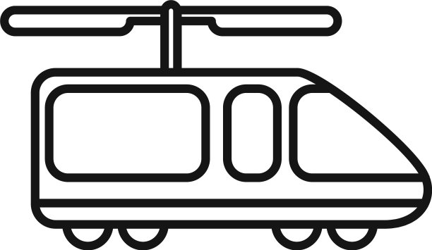 运输无人驾驶出租车图标轮廓风格图片下载