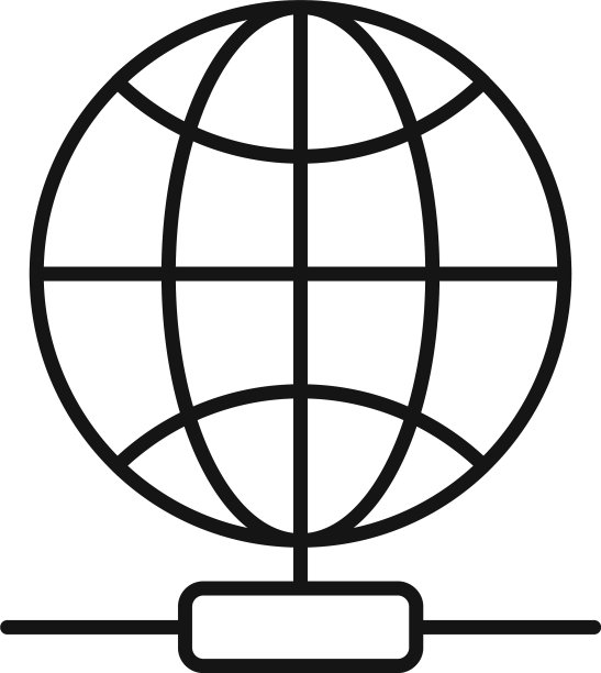 全球网络图标轮廓风格图片下载