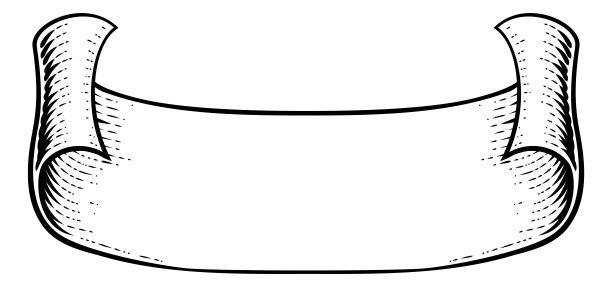 卷轴复古旗纸横幅彩带木刻图片下载
