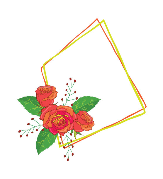 美丽的矢量花叶安排设置图形优雅的花和叶在彩色插图。可以用于你的婚礼或任何邀请模板吗图片下载