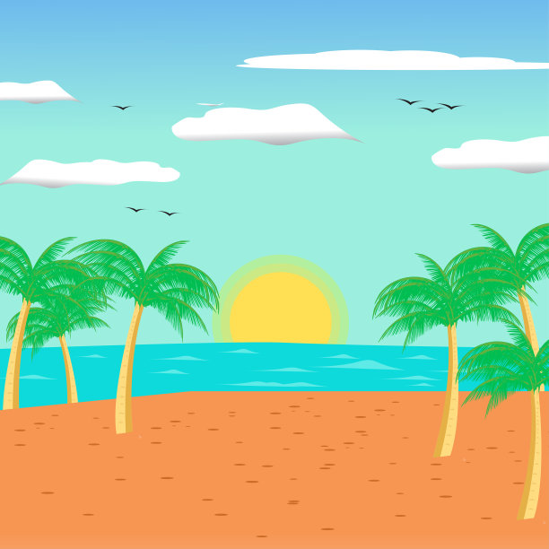 风景沙滩上的阳光图片下载