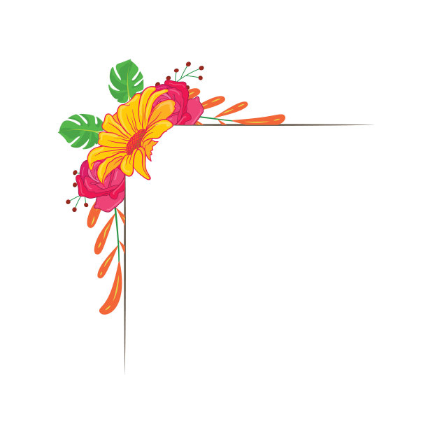 美丽的矢量花叶安排设置图形优雅的花和叶在彩色插图。可以用于你的婚礼或任何邀请模板吗图片下载