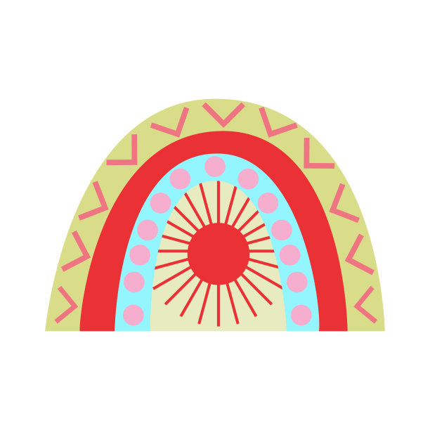 极简主义的彩虹与杯子和阳光的孩子。图片下载