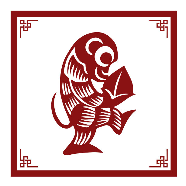 经典的中国剪纸风格插图，一个卡通猴子，中国生肖图片下载