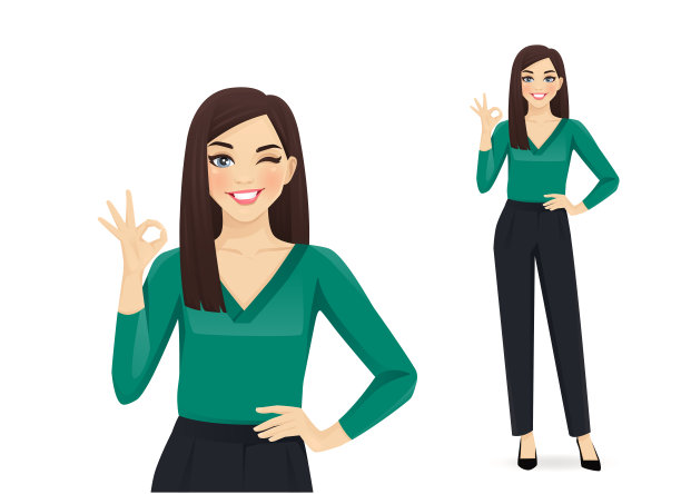 优雅的商务女性手势ok图片下载