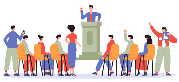 商务教练进行培训或研讨会。向量会议经理图片下载