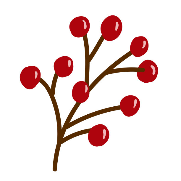 一束孤立在白色背景上的花楸浆果。矢量图图片下载