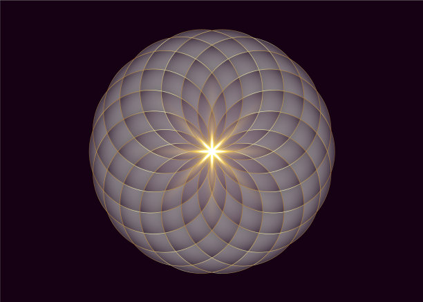 紫莲花生命神圣的几何标志图片下载