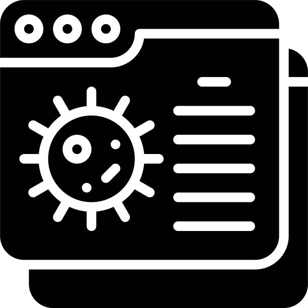 应用程序图标上的病毒数据，疫苗开发相关矢量图片下载