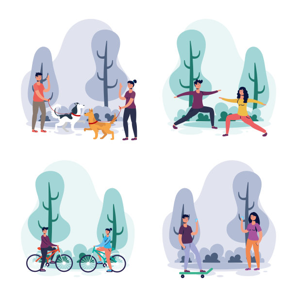 年轻人在公园里练习活动图片下载