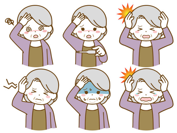 肥胖的老妇人头痛图片下载