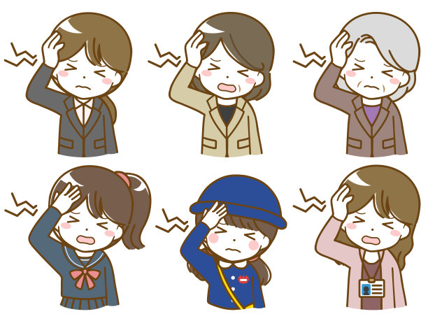 患有头痛的不同年龄的女性图片下载