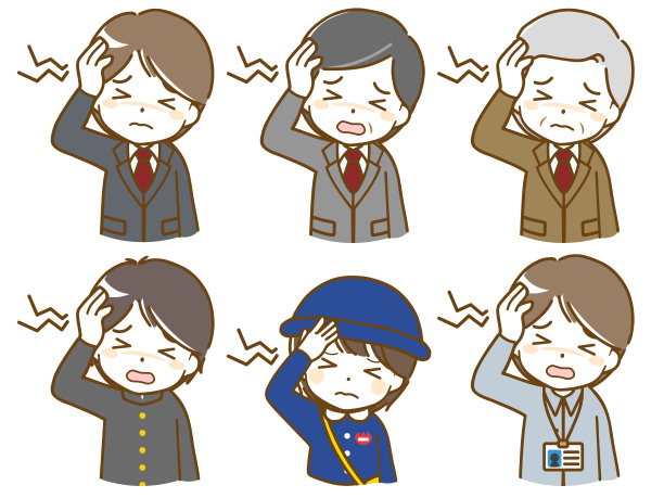 患有头痛的不同年龄的男人图片下载