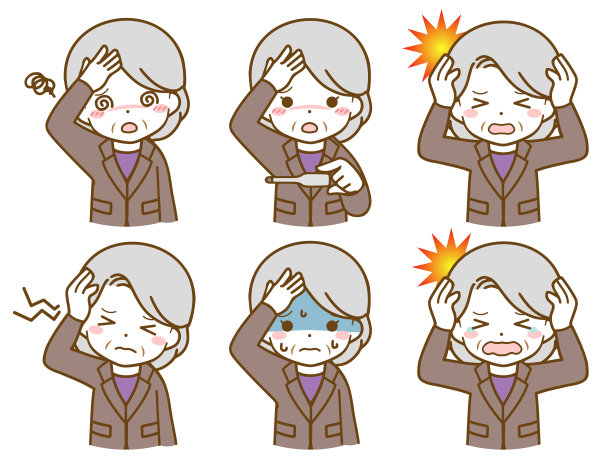 穿着西装的老妇人头痛图片下载