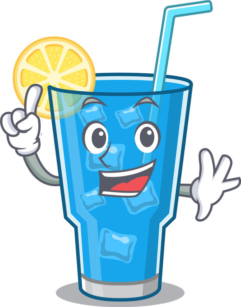 蓝泻湖鸡尾酒的漫画设计风格图片下载