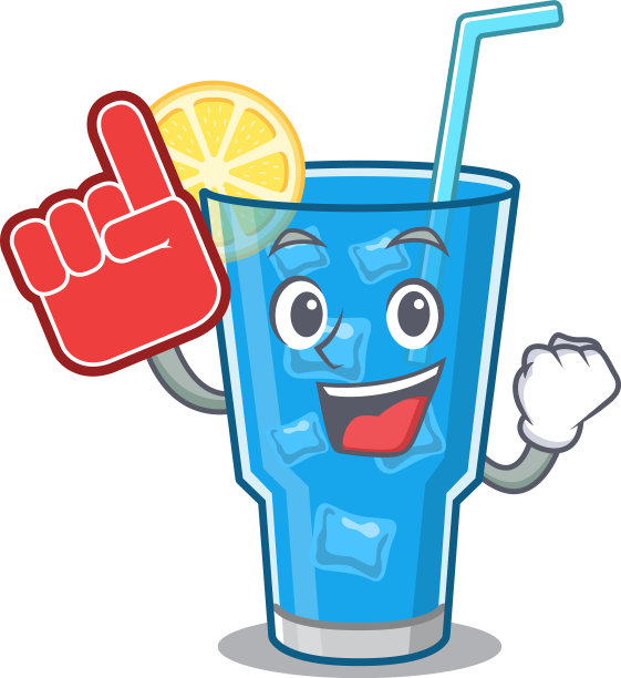蓝色泻湖鸡尾酒中的卡通人物图片下载