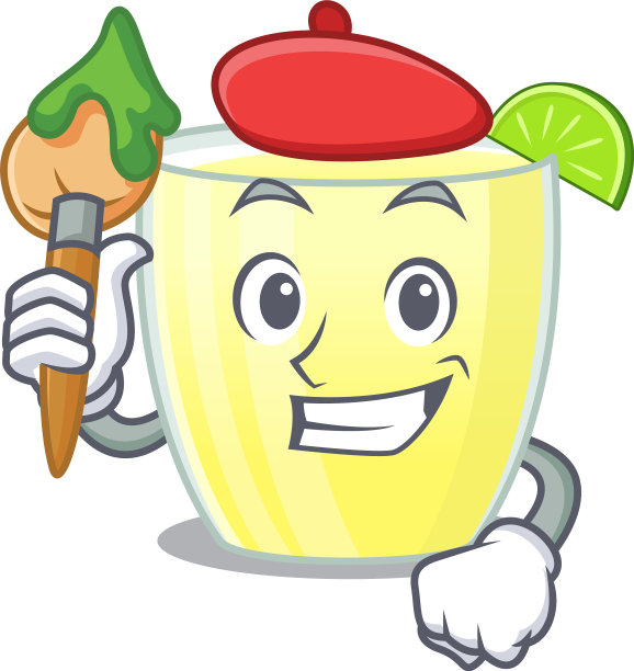 一个艺术的代基里鸡尾酒艺术家吉祥物图片下载