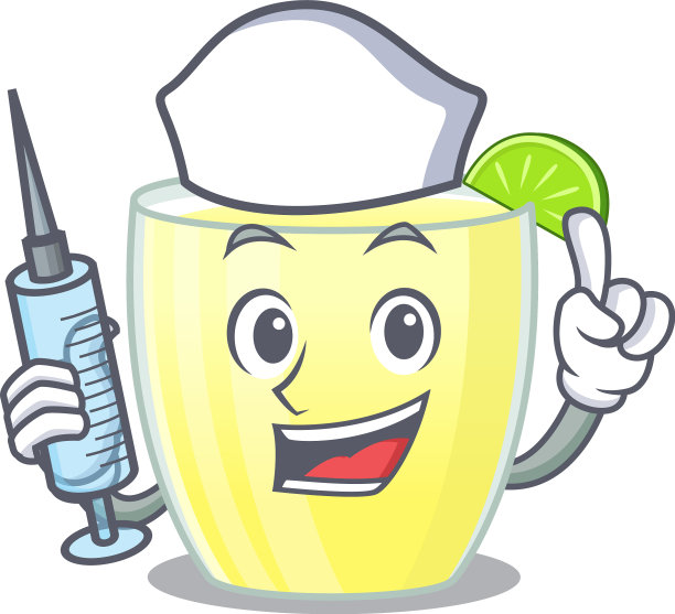 戴基里鸡尾酒谦逊的护士吉祥物设计图片下载