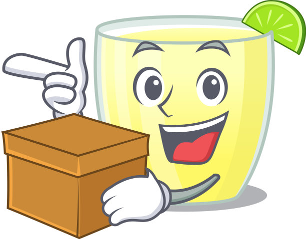 欢快的代基里鸡尾酒卡通设计图片下载