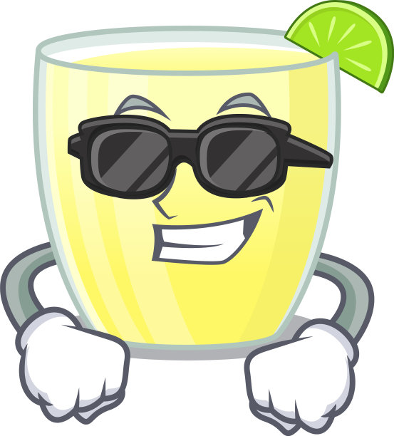 卡通人物戴着鸡尾酒图片下载