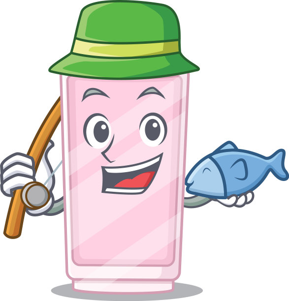 卡通设计风格的香水准备去钓鱼图片下载