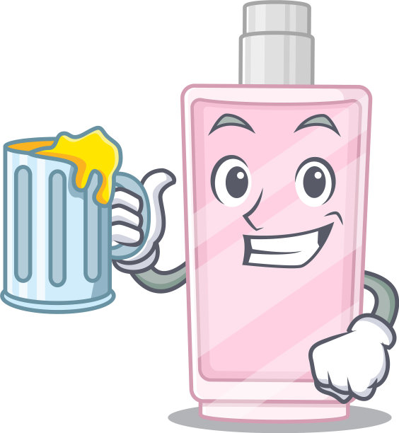 卡通概念香水烤面包和一杯啤酒图片下载