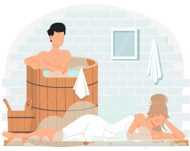 人们在桑拿中交流和休息图片下载