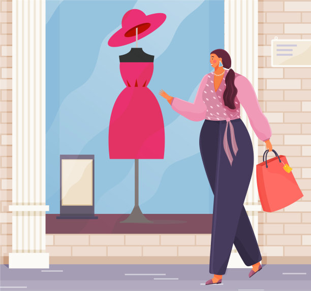 女孩拿着东西走在街上图片下载