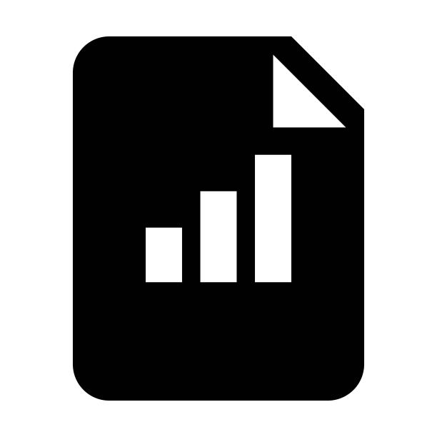 带有条形图和图形信息的文档图标矢量，以象形图的形式用于业务数据和财务图片下载
