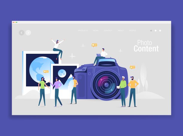 社交媒体概念组的人们一起工作图片下载