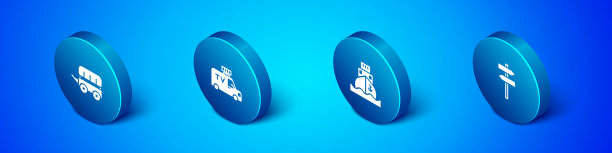 设定等距狂野西部有盖货车货船图片下载