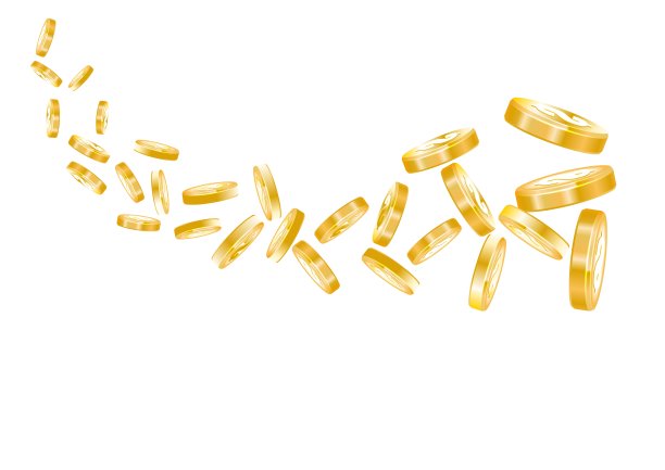 飞行金币矢量插图图片下载