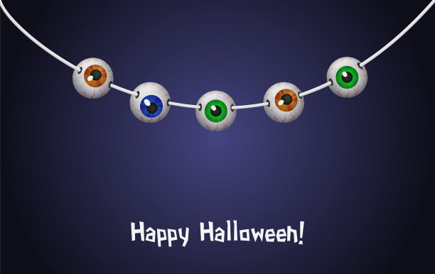 万圣节快乐背景设计用挂眼睛图片下载