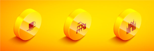 在罗马竞技场设置等距咖啡杯图片下载