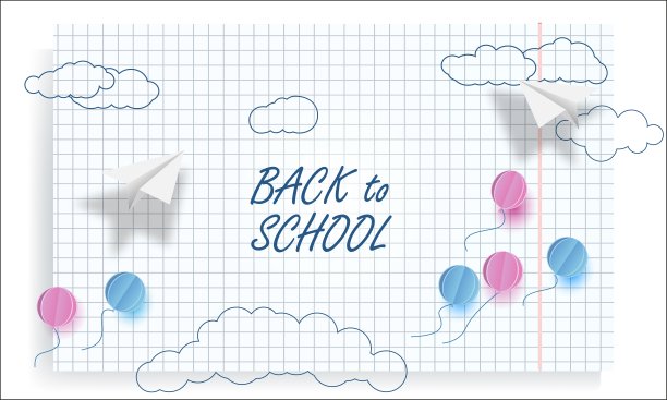 回到学校设计。学习图标。画插图图片下载